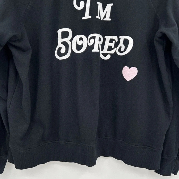Wildfox Couture White Label "I'm Bored" Black Sweatshirt Women’s Size Medium - Picture 4 of 10